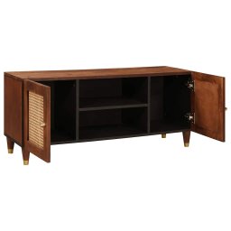 vidaXL TV-kast met plank Bruin 105 x 33,5 x 46 cm Massief Mango Hout