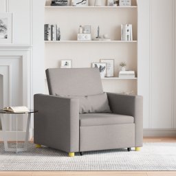 vidaXL Uittrekbaar slaapbank eenpersoons Taupe Stof