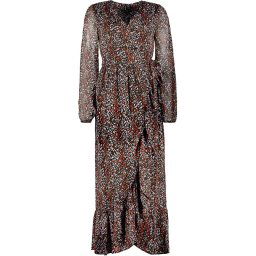 Vero Moda Maat L VMLINNEA LS LONG WRAP DRESS WVN GA LCS Dames Jurk