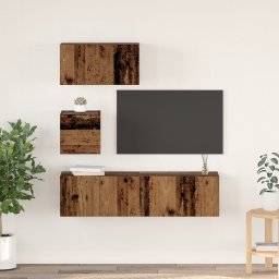 vidaXL Tv-meubelset 4 st Oud Hout Bewerkt hout