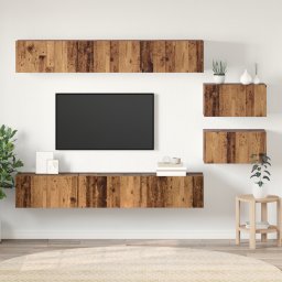 vidaXL Tv-meubelset 8 st Oudhout Bewerkt hout