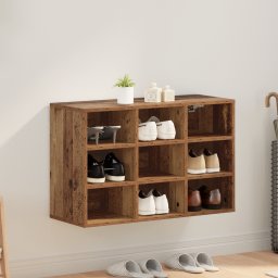 vidaXL Schoenenkast 77,5 x 30 x 51 cm Bewerkt hout Oud hout