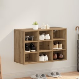 vidaXL Schoenenkast 77,5 x 30 x 51 cm Bewerkt hout Artisanaal eiken