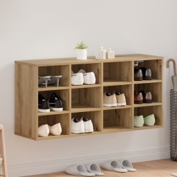 vidaXL Schoenenkast 103 x 30 x 51 cm Bewerkt hout Artisanaal eiken