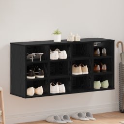 vidaXL Schoenenkast 103 x 30 x 51 cm Bewerkt hout Zwart eiken