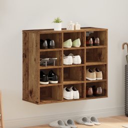 vidaXL Schoenenkast 77,5 x 30 x 67 cm Bewerkt hout Oud hout