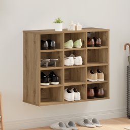 vidaXL Schoenenkast 77,5 x 30 x 67 cm Bewerkt hout Artisanaal eiken