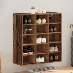 vidaXL Schoenenkast 77,5 x 30 x 83,5 cm Bewerkt hout Oud hout