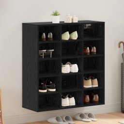 vidaXL Schoenenkast 77,5 x 30 x 83,5 cm Bewerkt hout Zwart eiken