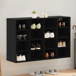 vidaXL Schoenenkast 103 x 30 x 67 cm Bewerkt hout Zwart eiken