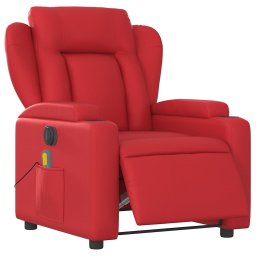 vidaXL Massagestoel verstelbaar elektrisch kunstleer rood