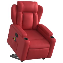 vidaXL Sta-op-massagestoel verstelbaar kunstleer rood