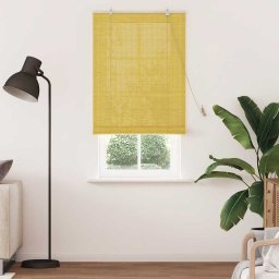 vidaXL Rolgordijn Geel 80 x 220 cm Bamboe