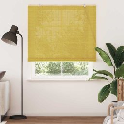 vidaXL Rolgordijn Geel 140 x 220 cm Bamboe
