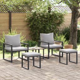 vidaXL Tuinmeubelen 4 st 2-Aantal zitplaatsen Lichtgrijs Polyester