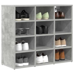 vidaXL Schoenenkast 77,5 x 30 x 67 cm Bewerkt hout Betongrijs