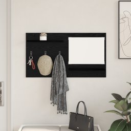 vidaXL Wandgemonteerde kapstok Muurmontage Zwart Eiken 90 x 10 x 50 cm