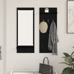 vidaXL Wandgemonteerde kapstok Muurmontage Zwart Eiken 70 x 10 x 90 cm