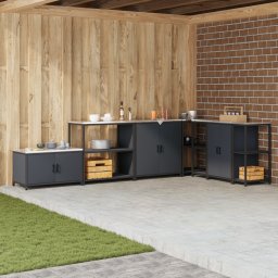 vidaXL Keukenplankeenheid HATTEM Antracietkleurig 90 x 50 x 92 cm
