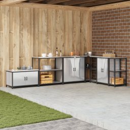 vidaXL Keukenplankeenheid HATTEM Zilverkleurig 90 x 50 x 92 cm Staal
