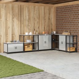 vidaXL Keukenplankeenheid HATTEM Zilverkleurig 90 x 50 x 92 cm Staal