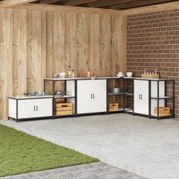 vidaXL Keukenplankeenheid HATTEM Wit 60 x 50 x 92 cm Staal