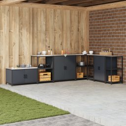 vidaXL Keukenplankeenheid HATTEM Antracietkleurig 60 x 50 x 92 cm