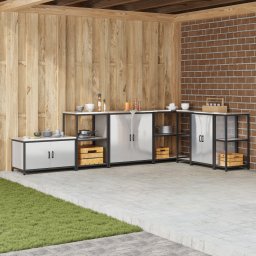 vidaXL Keukenplankeenheid HATTEM Zilverkleurig 60 x 50 x 92 cm Staal