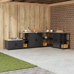 vidaXL Keukenplankeenheid HATTEM Zwart 40 x 50 x 92 cm Staal