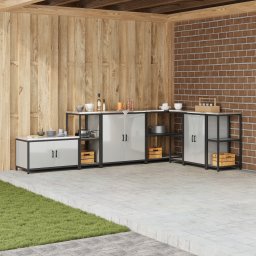 vidaXL Keukenplankeenheid HATTEM Zilverkleurig 40 x 50 x 92 cm Staal