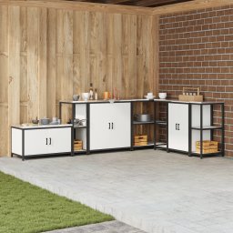 vidaXL Keukenplankeenheid HATTEM Wit 30 x 50 x 92 cm Staal