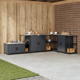 vidaXL Keukenplankeenheid HATTEM Antracietkleurig 30 x 50 x 92 cm