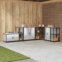 vidaXL Keukenplankeenheid HATTEM Zilverkleurig 30 x 50 x 92 cm Staal