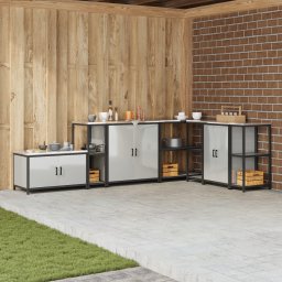 vidaXL Keukenplankeenheid HATTEM Zilverkleurig 30 x 50 x 92 cm Staal
