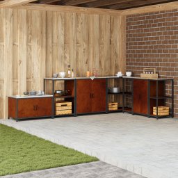 vidaXL Keukenopslag Kast HATTEM Roestig 90 x 50 x 92 cm Staal