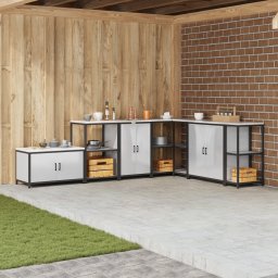 vidaXL Keukenopslag Kast HATTEM Zilverkleurig 60 x 50 x 92 cm Staal