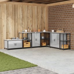 vidaXL Keukenopslag Kast HATTEM Zilverkleurig 60 x 50 x 92 cm Staal