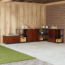 vidaXL Keukenopslag Kast HATTEM Roestig 90 x 50 x 53 cm Staal