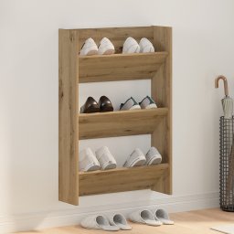 vidaXL Schoenenkast 60 x 18 x 90 cm Bewerkt hout Artisanaal eiken