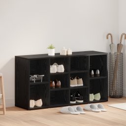vidaXL Schoenenbank 103 x 30 x 54,5 cm Bewerkt hout Zwart eiken