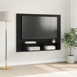 vidaXL Tv-meubelset 120 x 23,5 x 90 cm Zwart Eiken Bewerkt hout