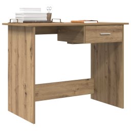 vidaXL Bureau Artisan Eiken 100 x 50 x 76 cm Bewerkt hout