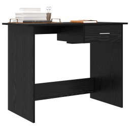 vidaXL Bureau Zwart Eiken 100 x 50 x 76 cm Bewerkt hout