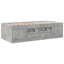 vidaXL Slaapbank met lades zonder matras 90x190 cm betongrijs