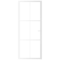 vidaXL Binnendeur 83x201,5 cm ESG-glas en aluminium wit