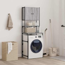 vidaXL Wasmachinekast 68x48,5x194 cm grijs sonoma eikenkleurig