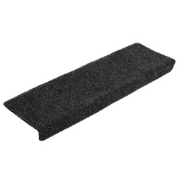 vidaXL Trapmatten Zelfklevend 10 stuks 65x21x4 cm Zwart Rechthoekige Rand
