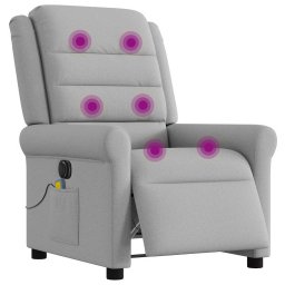vidaXL Massagestoel elektrisch verstelbaar stof wolk grijs