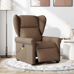 vidaXL Massagestoel elektrisch verstelbaar stof bruin