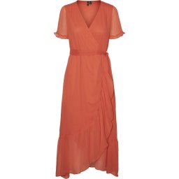 Vero Moda - Maat S - VMTUA S/S 7/8 WRAP DRESS WVN BTQ GA Dames Jurk